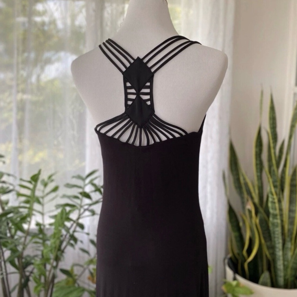 EUC Nicole Miller Black strappy Maxi Dress - Picture 4 of 7